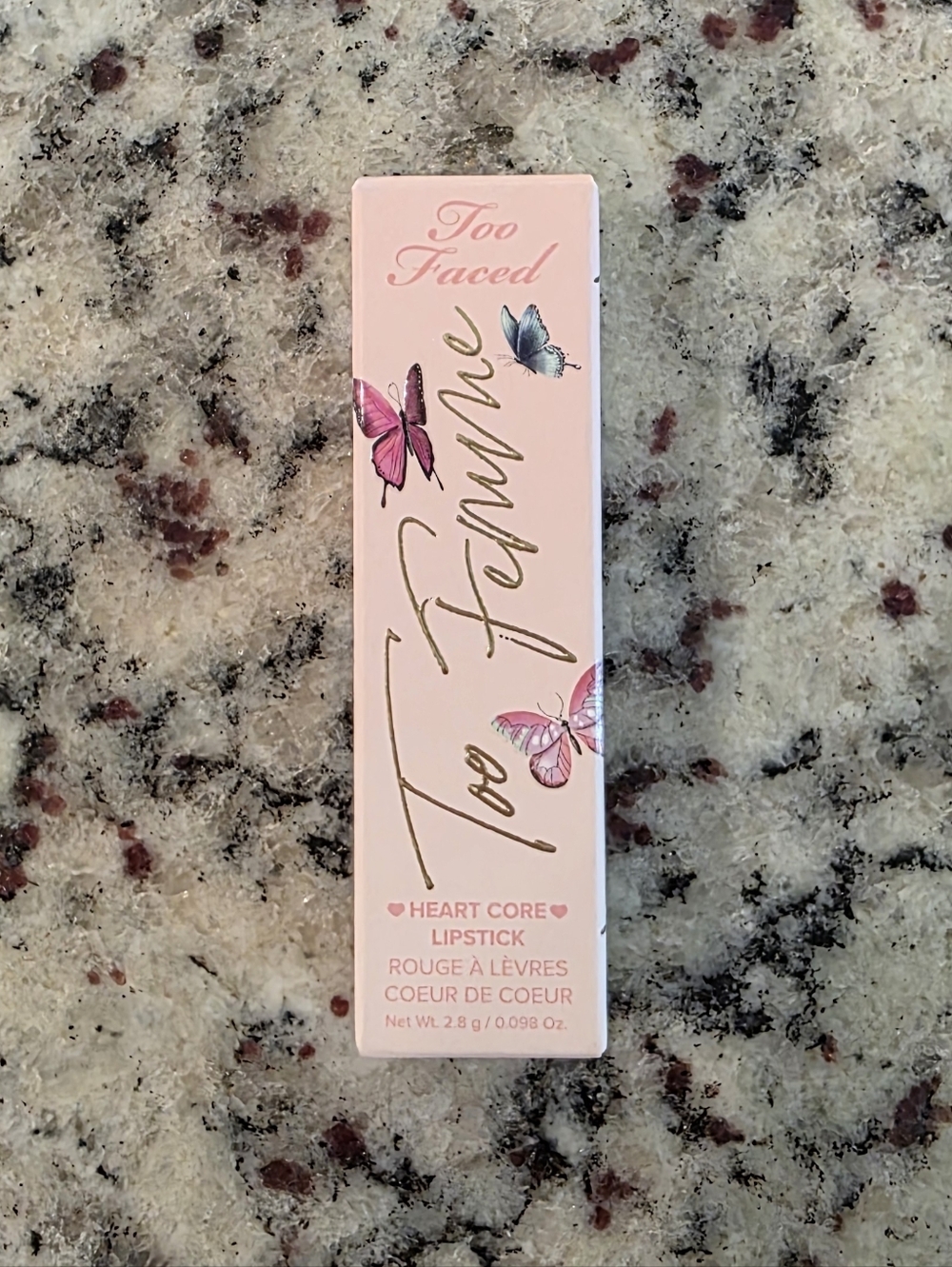 Too Faced Heart Core Lipstick in Too Femme 02 - NEW/UNUSED $29 MSRP